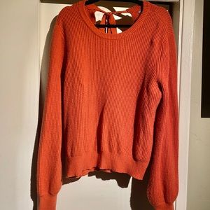 Burnt orange balloon sleeve sweater